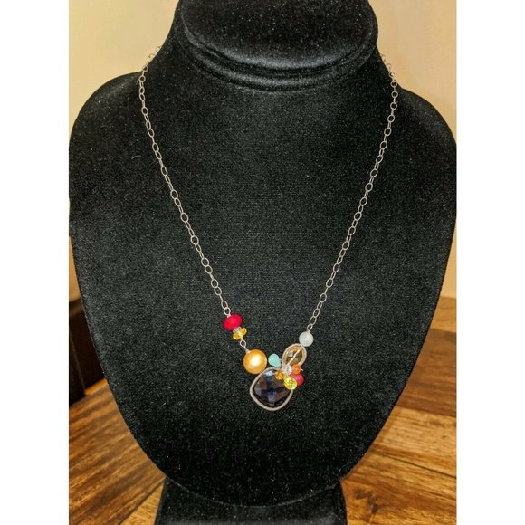 Anna Belkan Sterling Gemstone Bead Chain Necklace - Picture 5 of 8